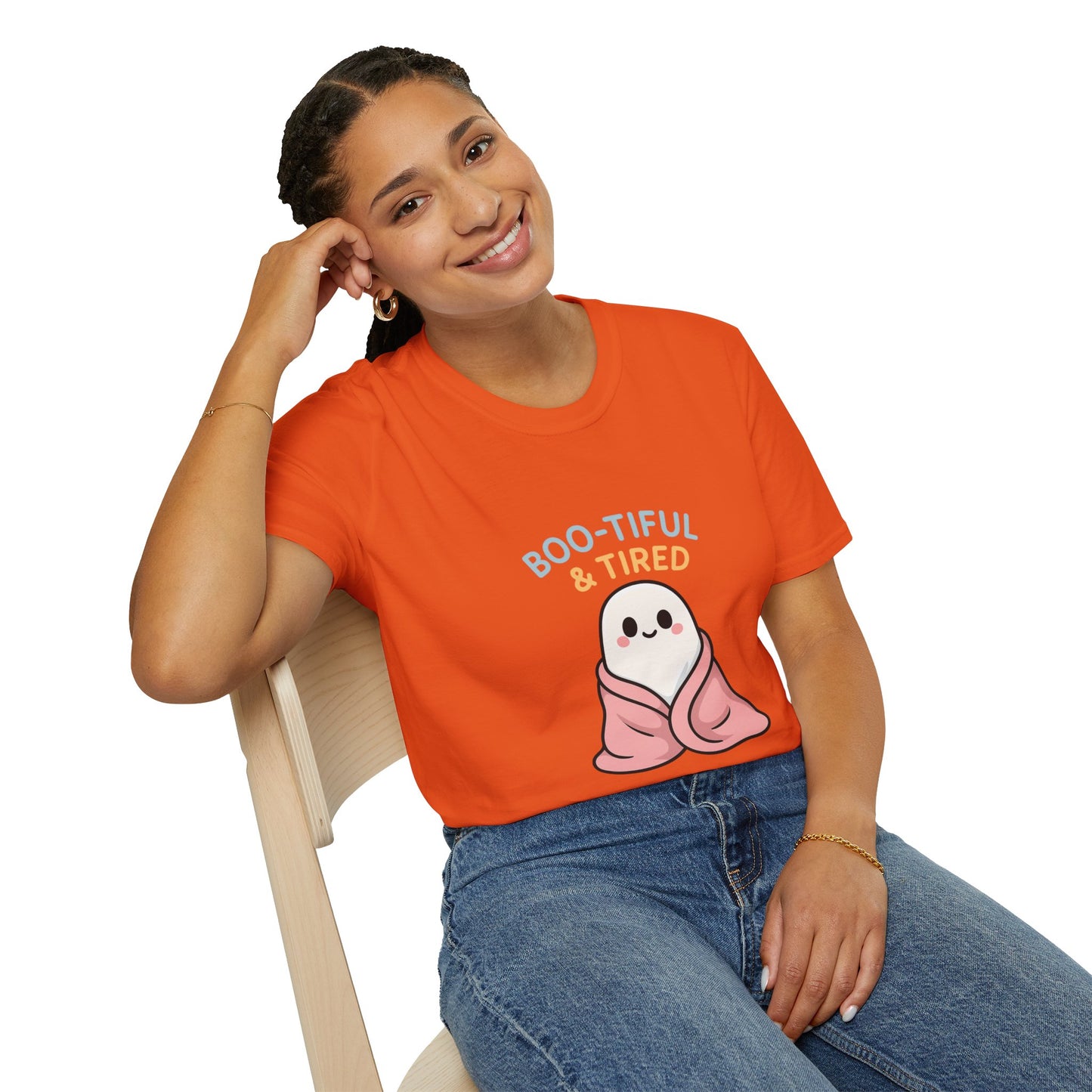 Boo-Tiful & Tired T-Shirt, Halloween-Themed Unisex T-Shirt