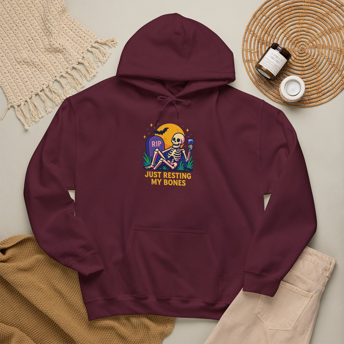 Halloween Skeleton Hoodie, Cozy Unisex Sweatshirt