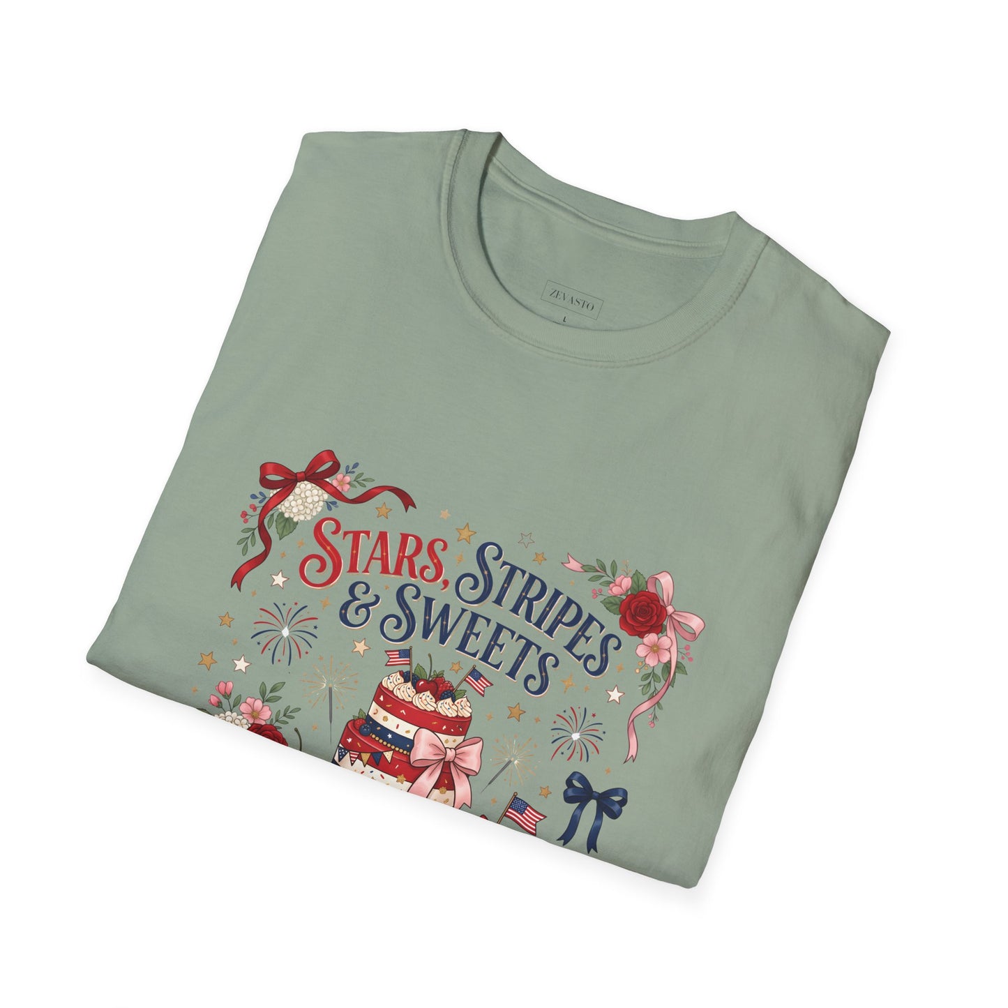 Stars, Stripes & Sweets T-Shirt — Patriotic 4th of July Dessert Graphic Tee