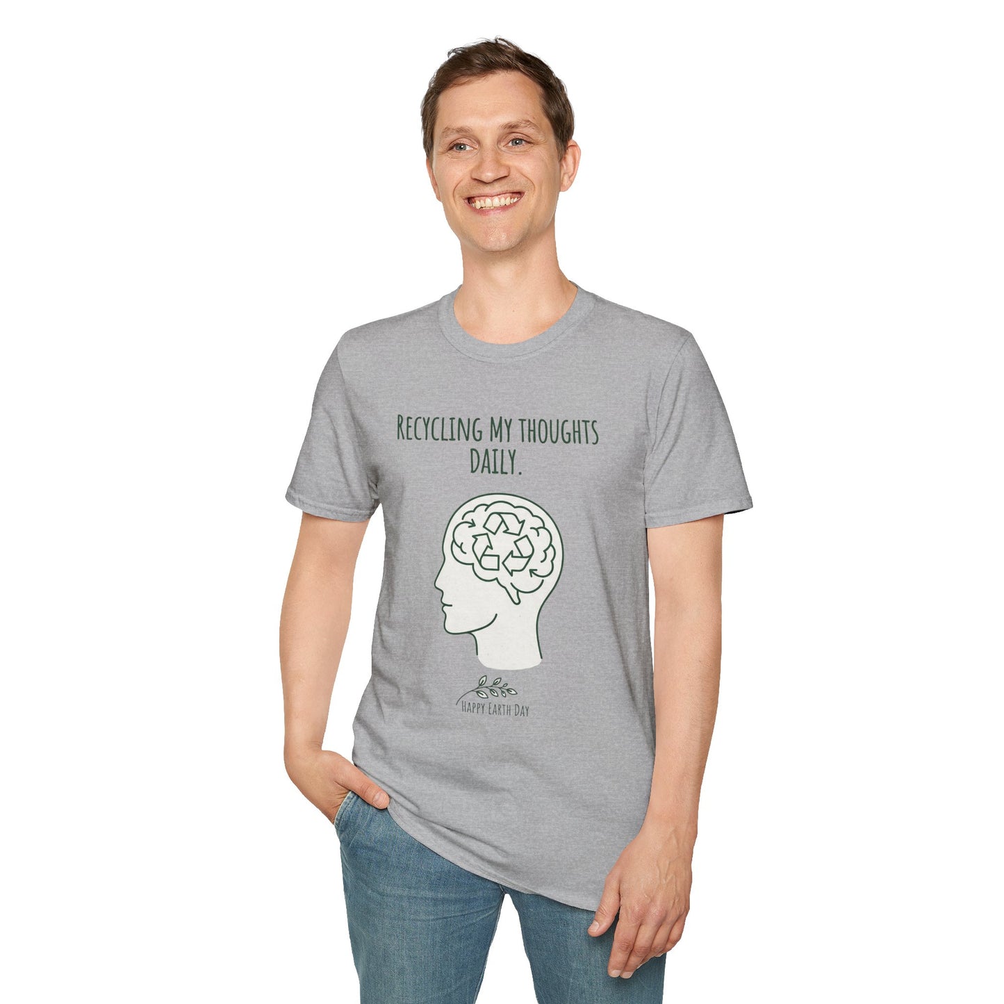 Recycling My Thoughts Daily T-Shirt — Mental Health Awareness, Earth Day Graphic Tee