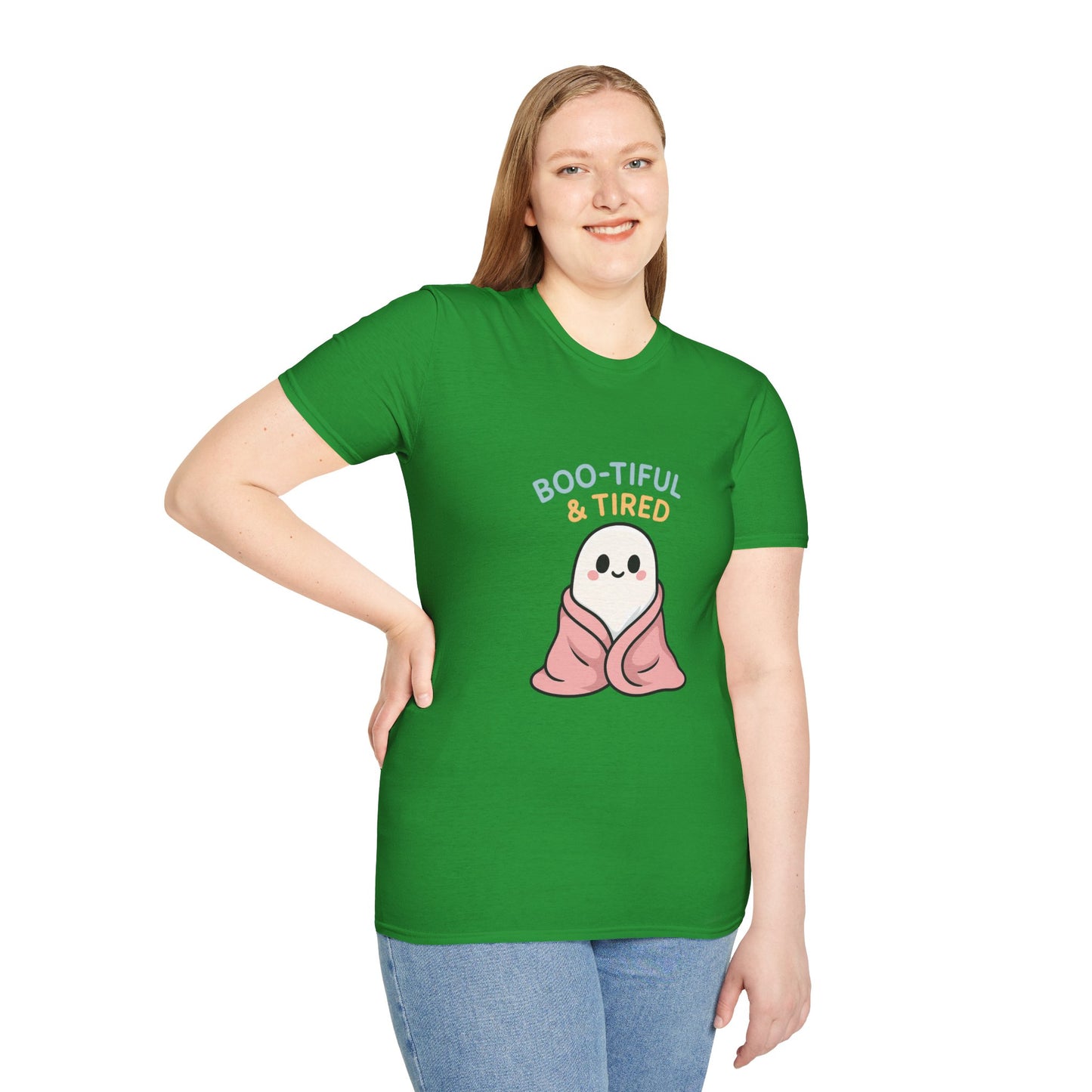 Boo-Tiful & Tired T-Shirt, Halloween-Themed Unisex T-Shirt
