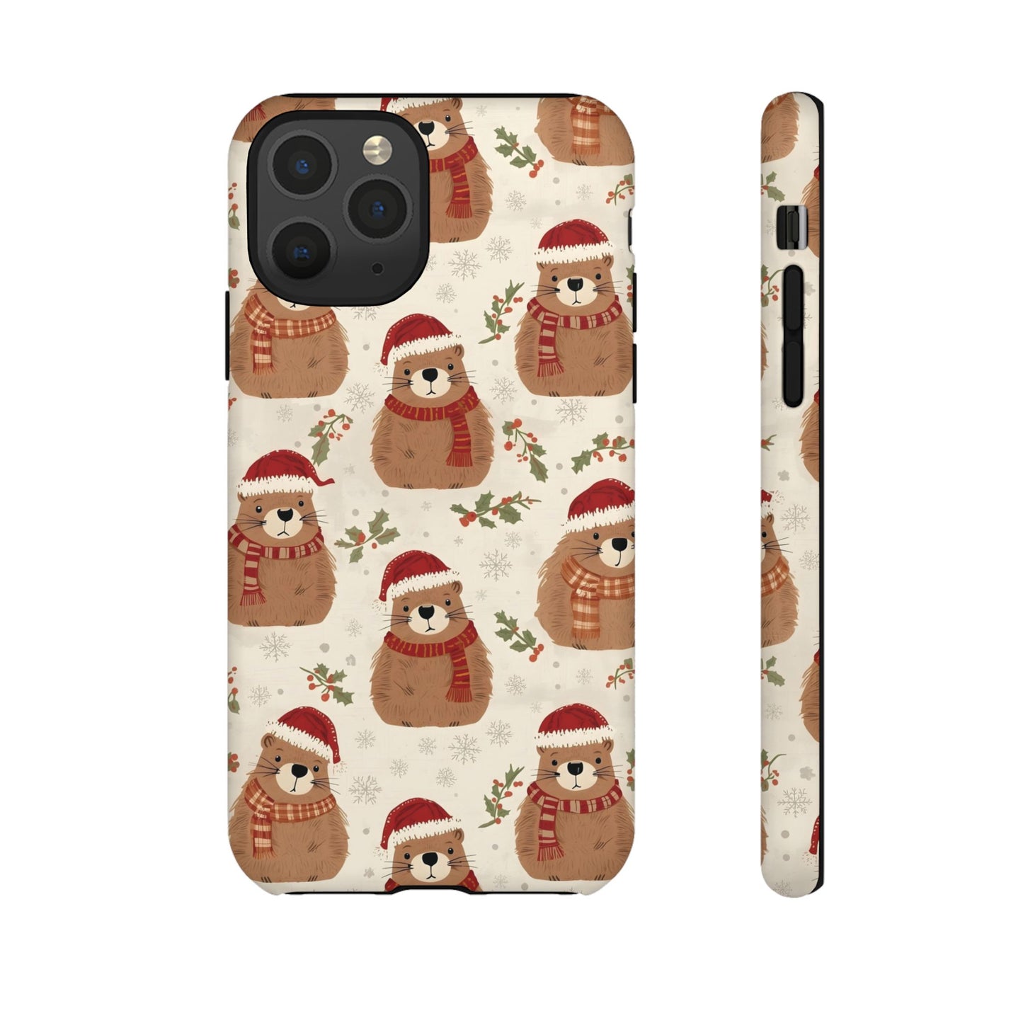 Christmas Phone Case, Cute Capybara Phone Case for Iphone 17, 16, 15, 14, 13, 12, 11 & Samsung