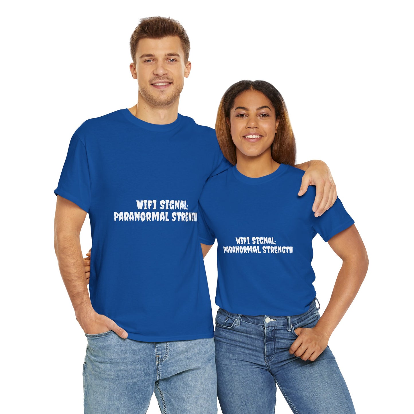 Paranormal Strength Tee, Unisex Heavy Cotton Tee, Funny Wifi Signal T-Shirt, Humor Apparel