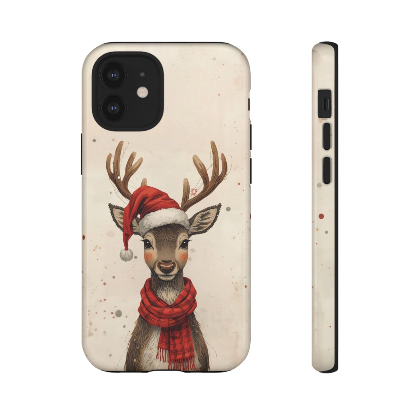 Christmas Reindeer Phone Case, Dual Layer Phone Case for Iphone 17, 16, 15, 14, 13, 12, 11