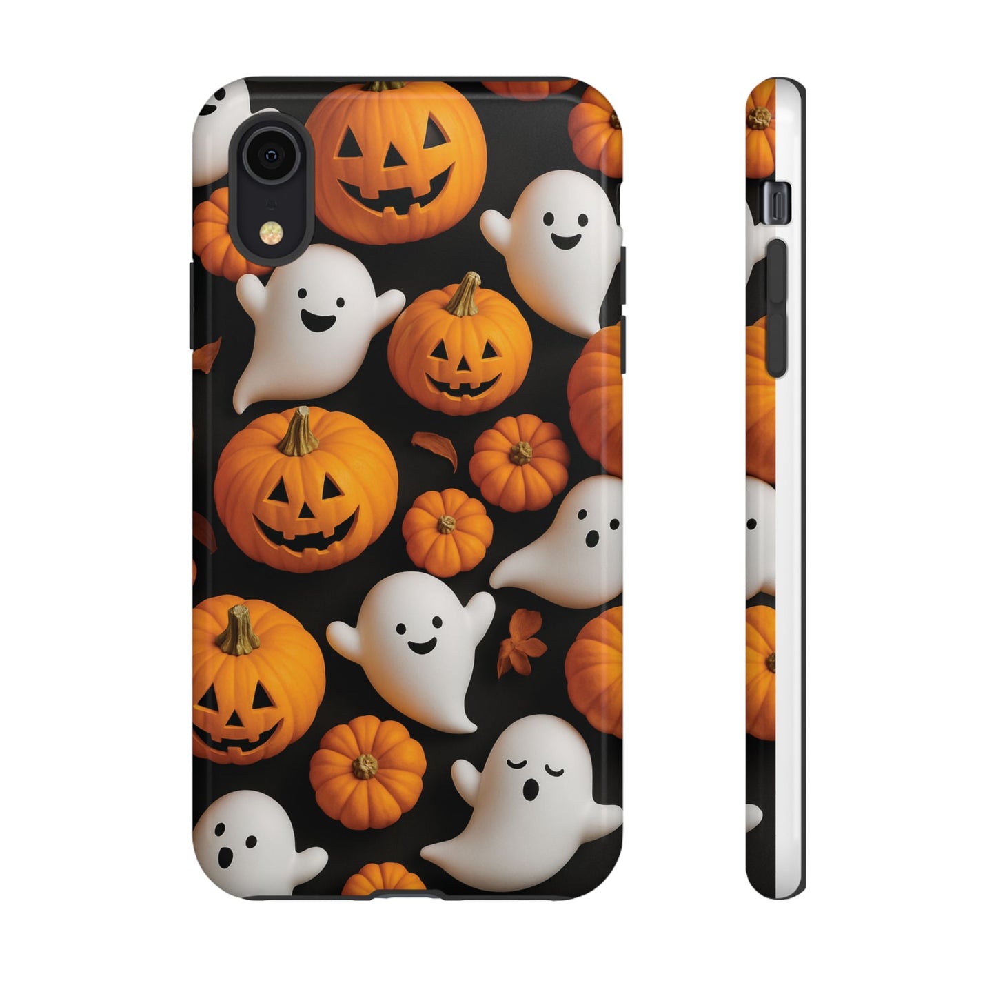Halloween Phone Case, Spooky Ghosts and Pumpkins Design