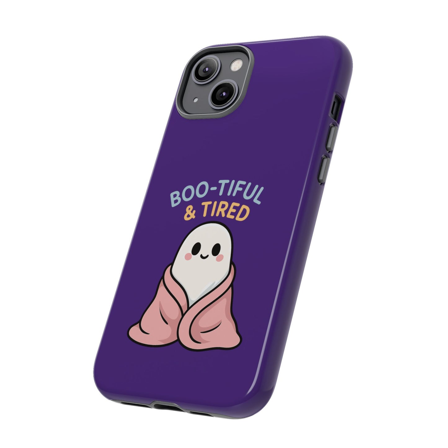 Boo-Tiful & Tired Phone Case, Halloween-Themed Design