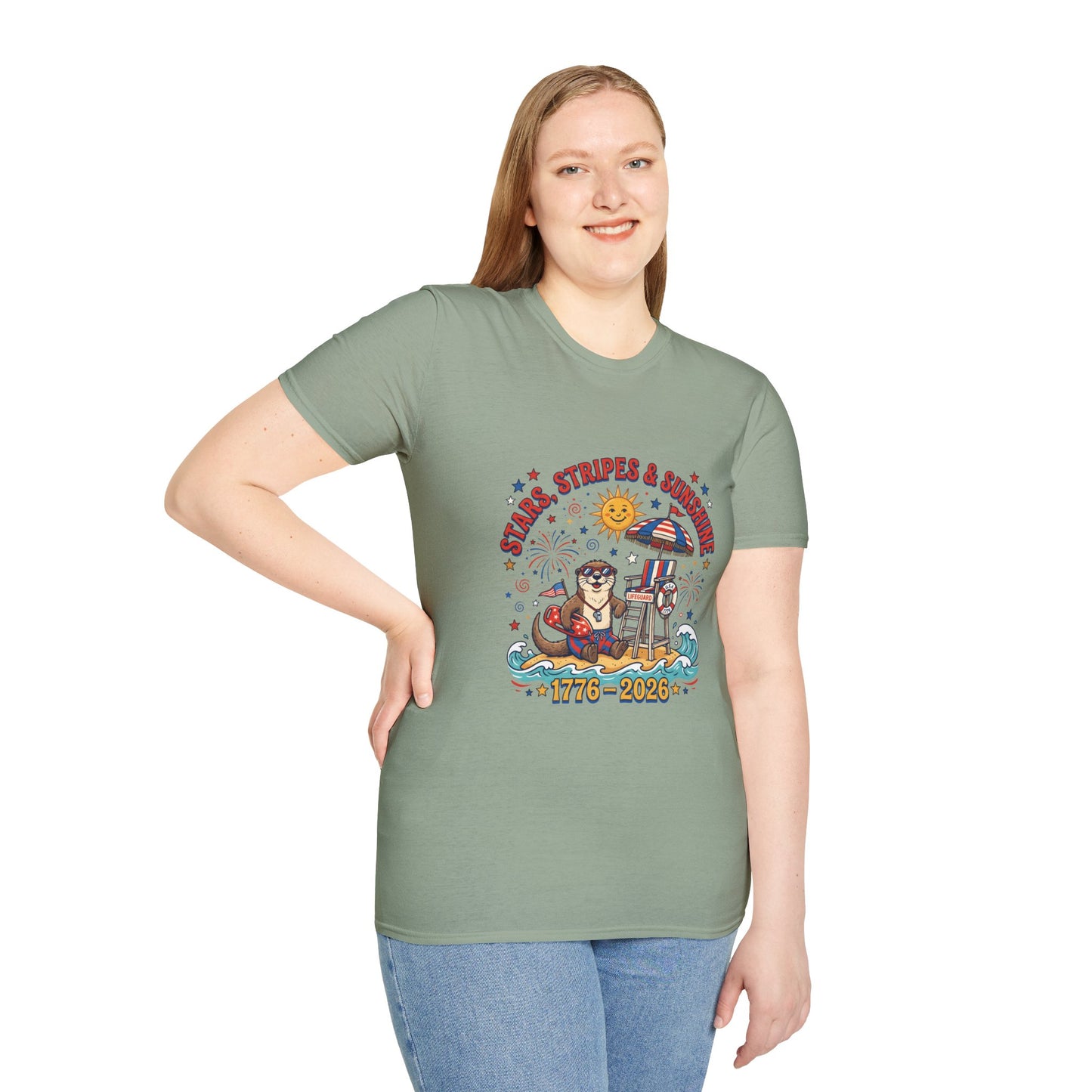 Stars, Stripes & Sunshine T-Shirt — Patriotic 1776–2026 Summer Tee, 4th of July Shirt
