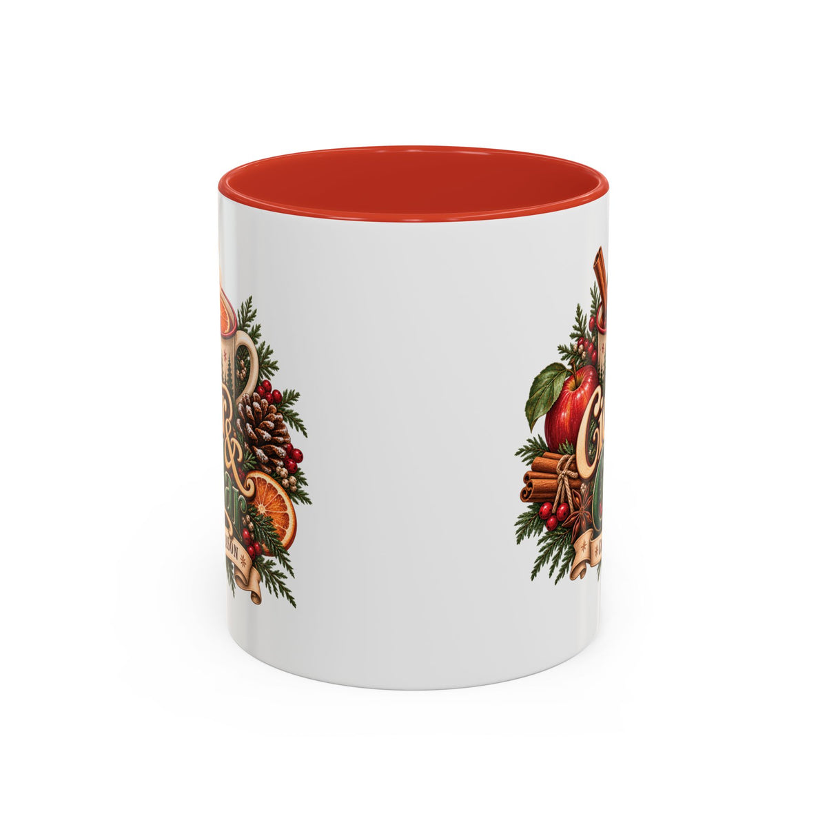 Cider & Cedar Accent Coffee Mug — Cozy Fall Hot Drink Gift (11 oz)
