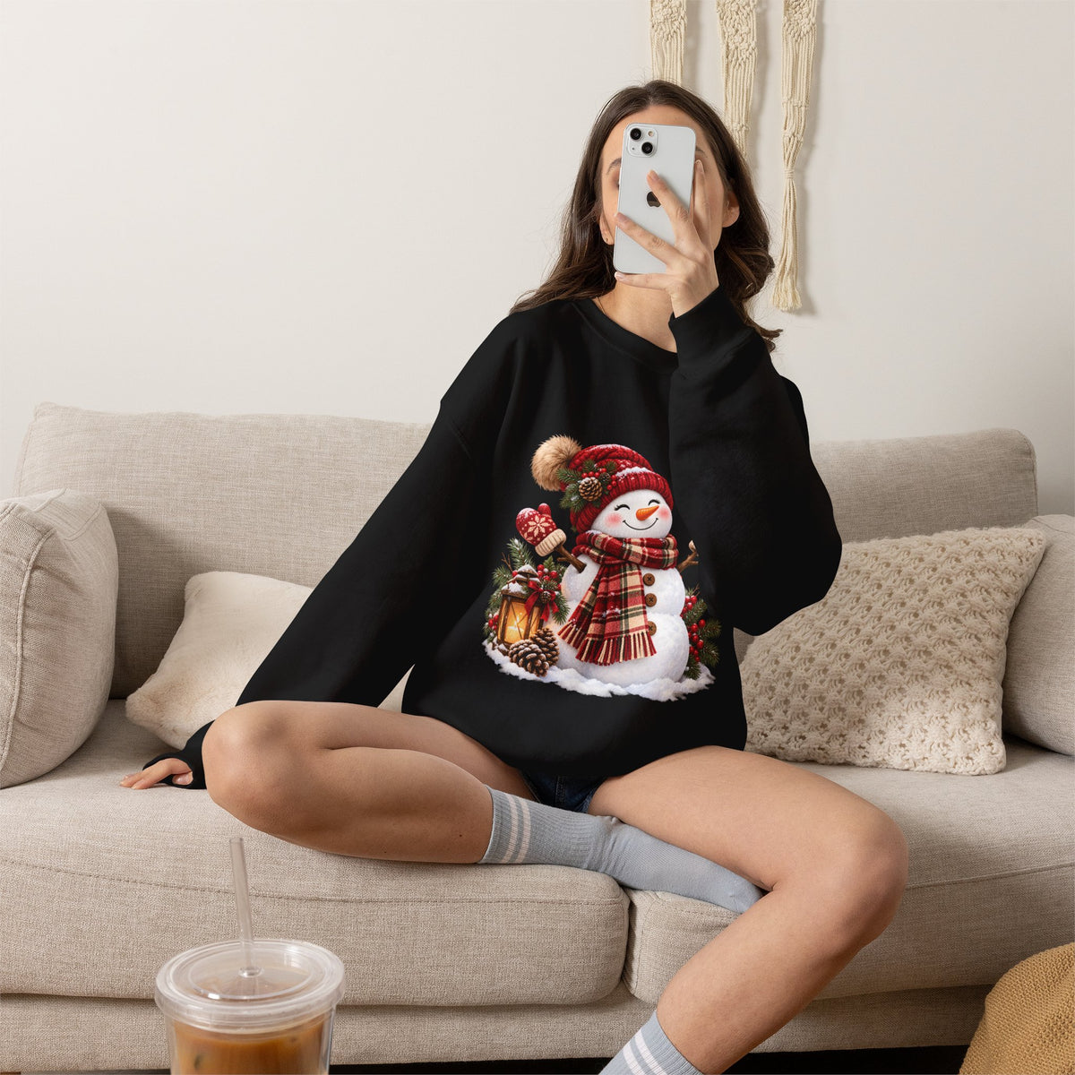 Snowman Holiday Sweatshirt - Cozy Christmas Unisex Sweatshirt