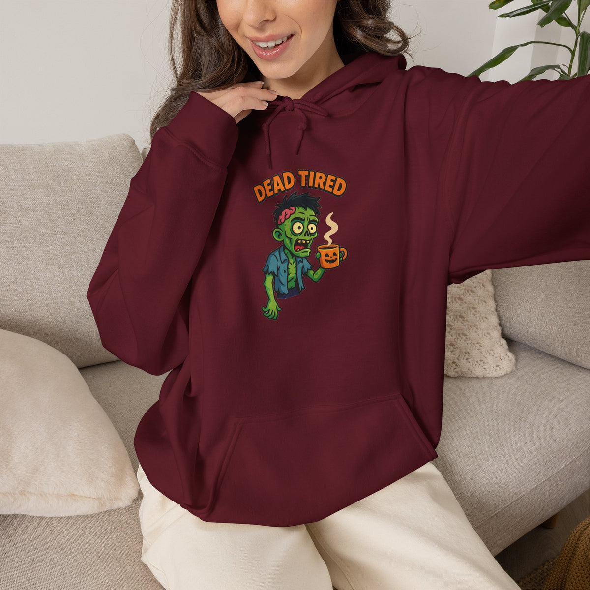 Zombie Themed Unisex Hoodie, Cozy Halloween Sweatshirt, Spooky Season Apparel