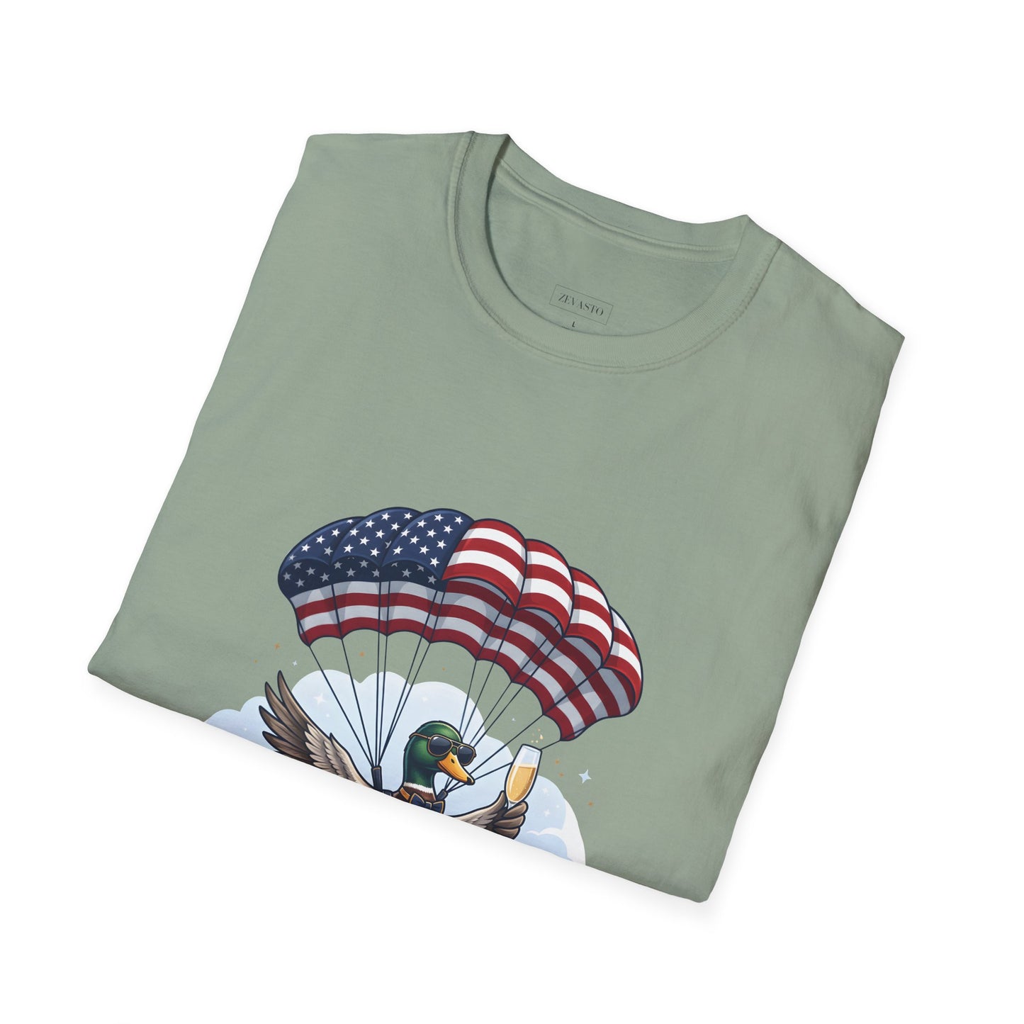 Duck Parachute T-Shirt – Celebrating 250 Years Patriotic Graphic Tee
