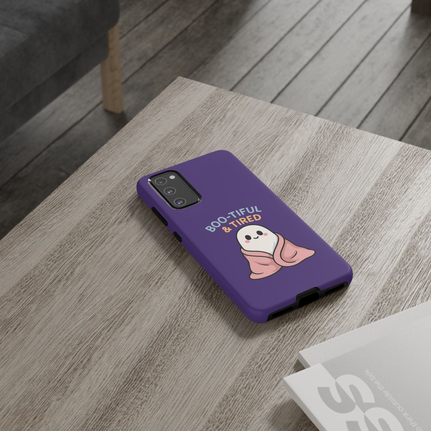 Boo-Tiful & Tired Phone Case, Halloween-Themed Design