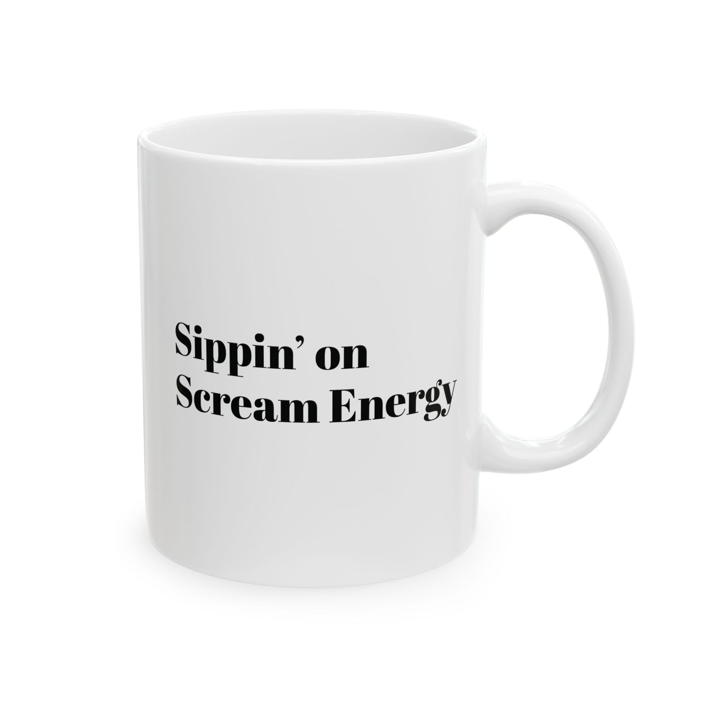 Sippin on Scream Energy-Ceramic Coffee Mug, Halloween Gift