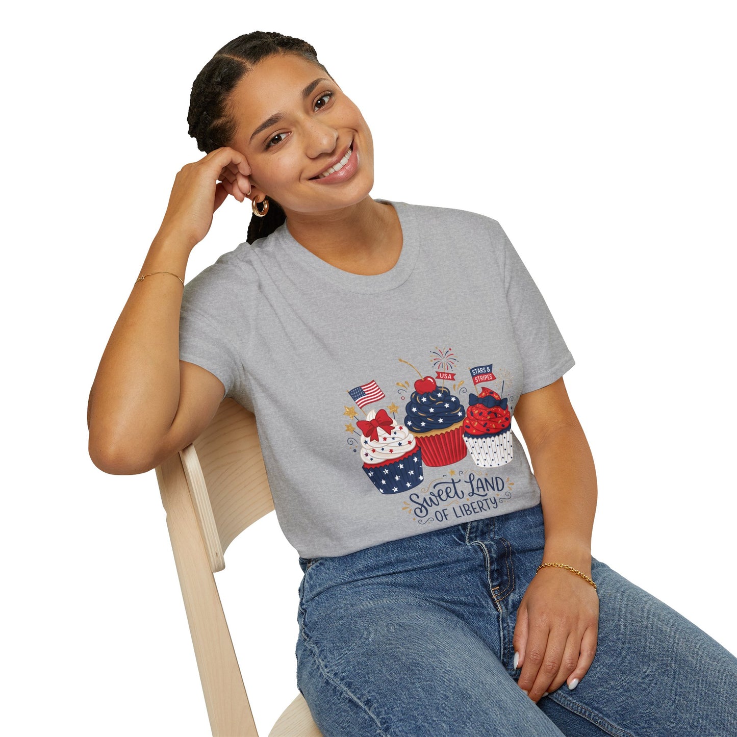 Patriotic Cupcakes T-Shirt — "Sweet Land of Liberty" 4th of July Tee