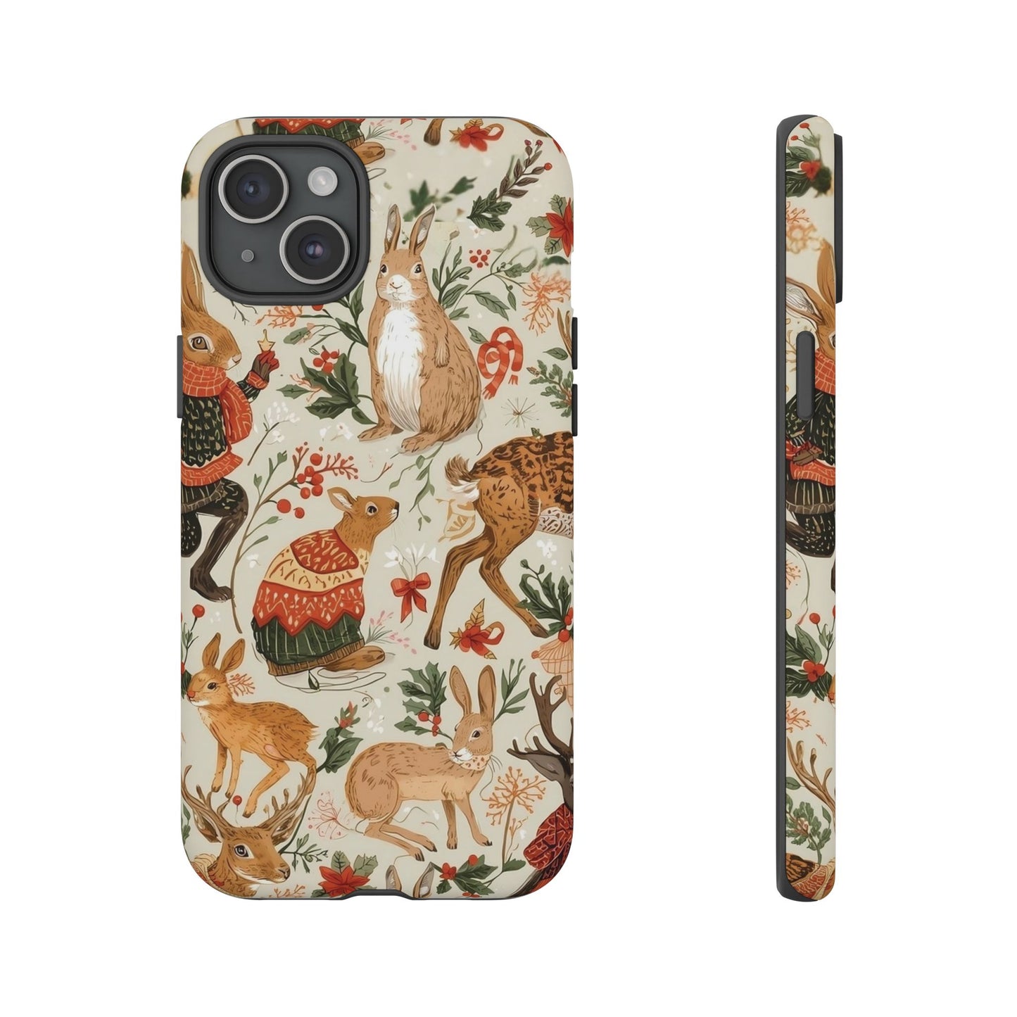 Christmas Phone Case, Animals in Christmas Spirit - Tough and Stylish for Nature Lovers