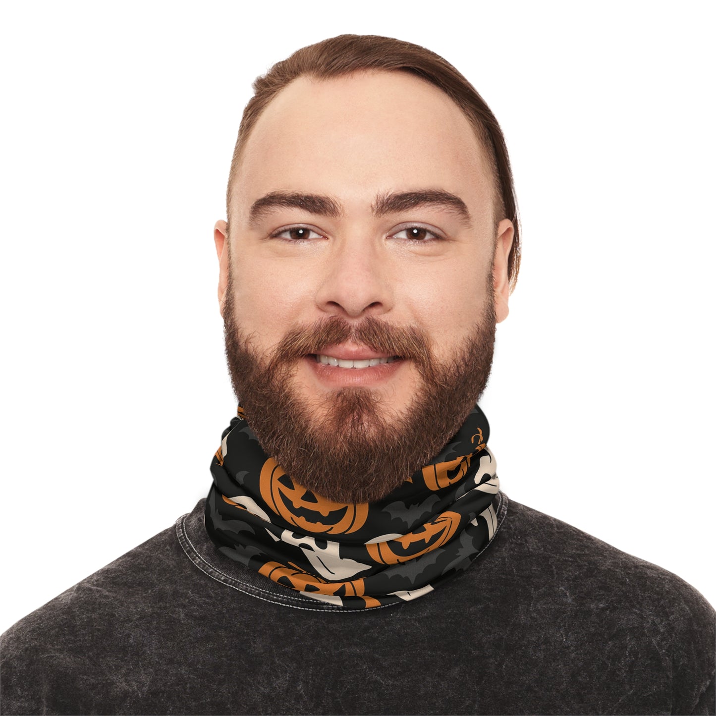 Halloween Neck Gaiter, Ghosts and Pumpkins, Spooky Accessory, Fall Fashion, Outdoor Fun, Gifts for Halloween