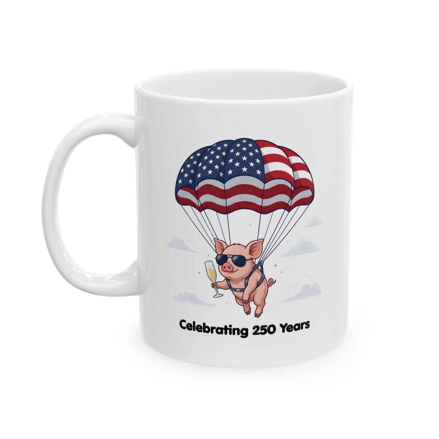 Patriotic Piglet Ceramic Mug