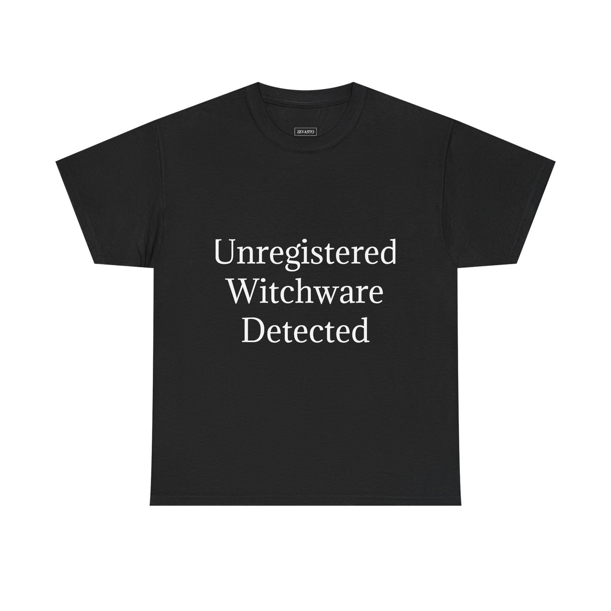 Unisex Heavy Cotton Tee - Unregistered Witchware Detected, Witchy Apparel, Halloween Tee