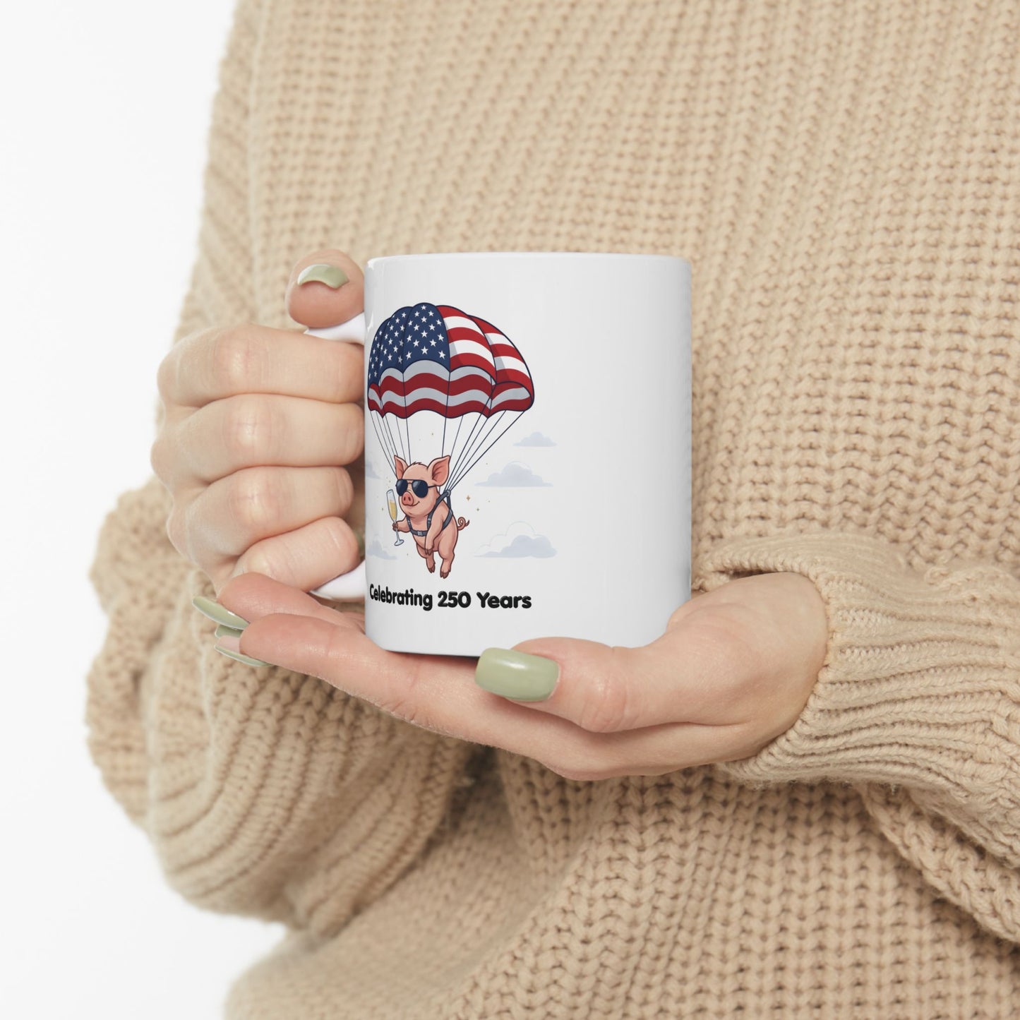 Patriotic Piglet Ceramic Mug