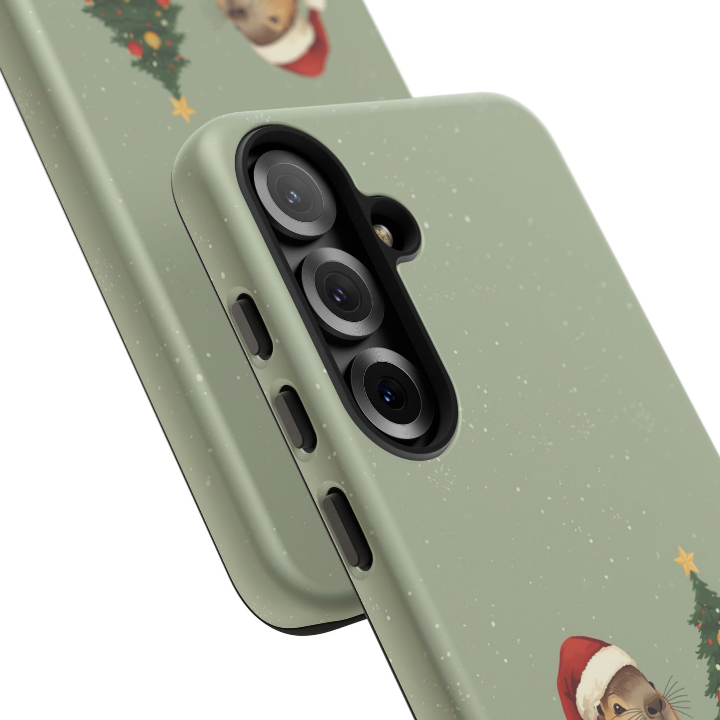 Christmas Phone Case with Capybara Design, Dual Layer Protective Case for Iphone 17, 16, 15, 14, 13 & Samsung
