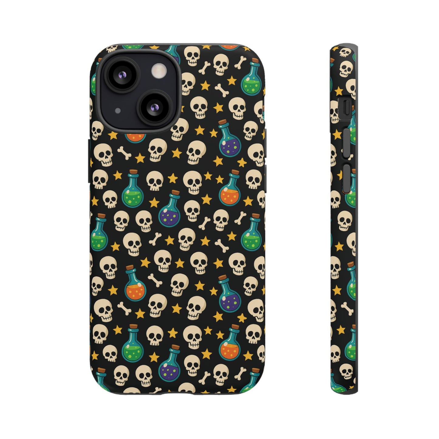 Skull & Potion Phone Case, Trendy Cell Phone Cover, Halloween Gift, Gothic Phone Accessory, Spooky Style Case, Tough Cases