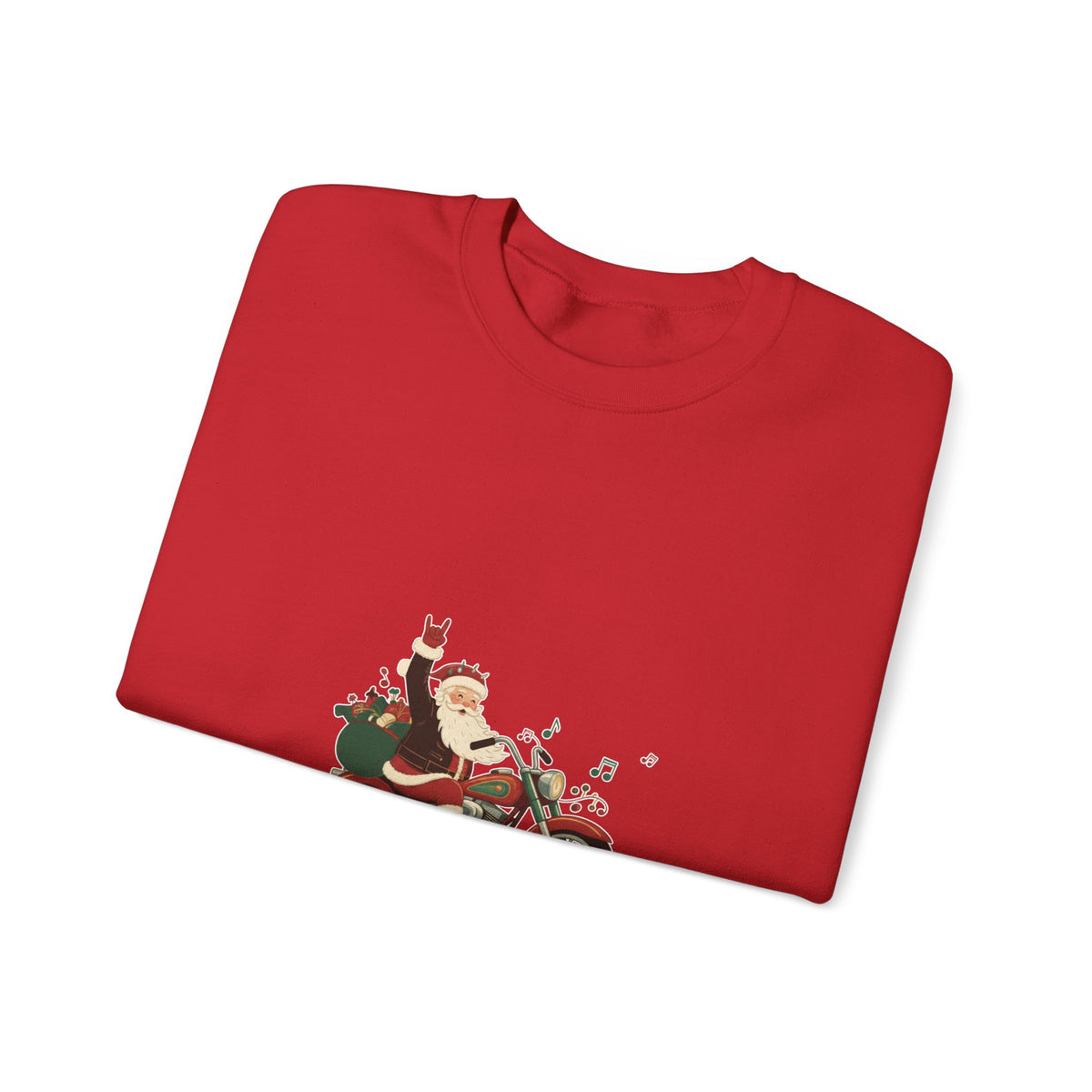 Christmas Motorcycle Sweatshirt - "Ride Into Christmas" Santa Biker Holiday Crewneck