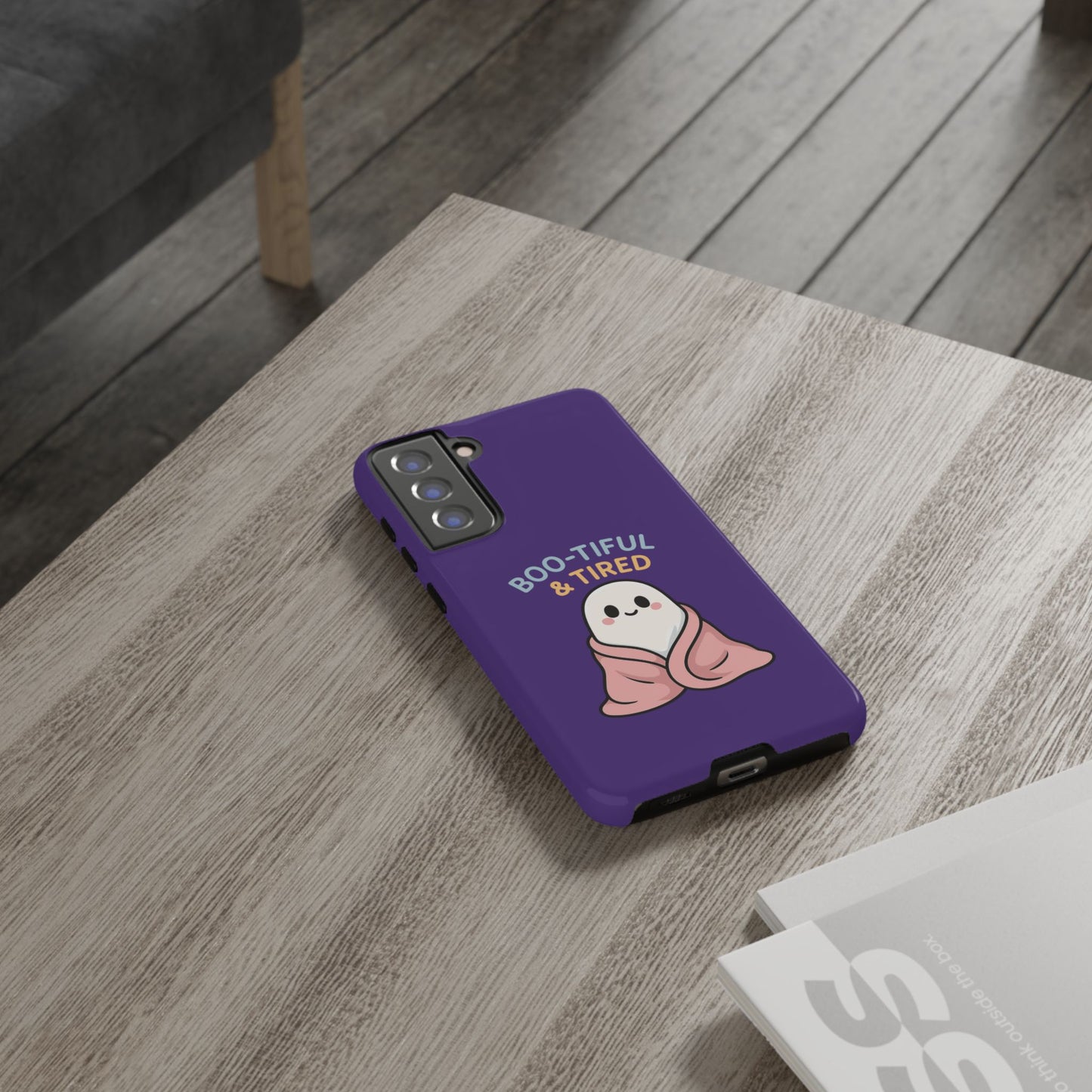 Boo-Tiful & Tired Phone Case, Halloween-Themed Design