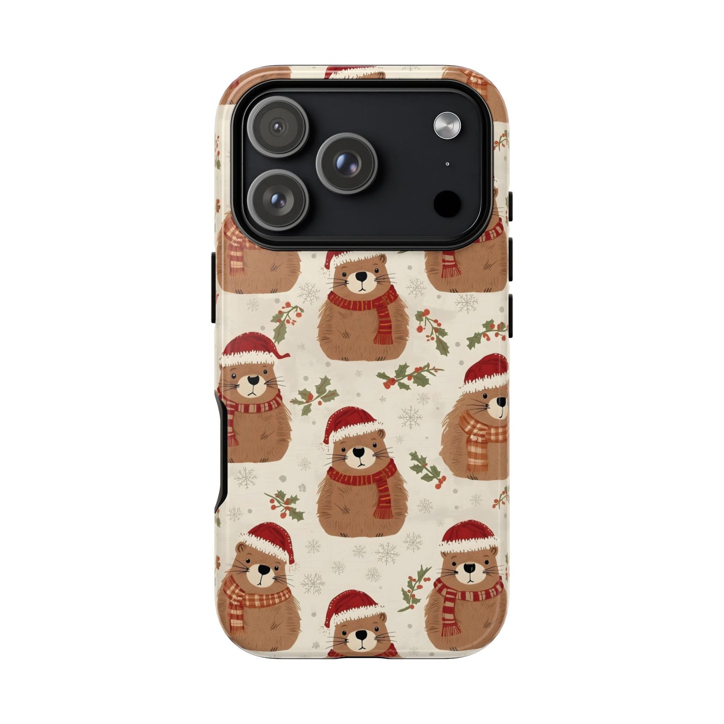 Christmas Phone Case, Cute Capybara Phone Case for Iphone 17, 16, 15, 14, 13, 12, 11 & Samsung