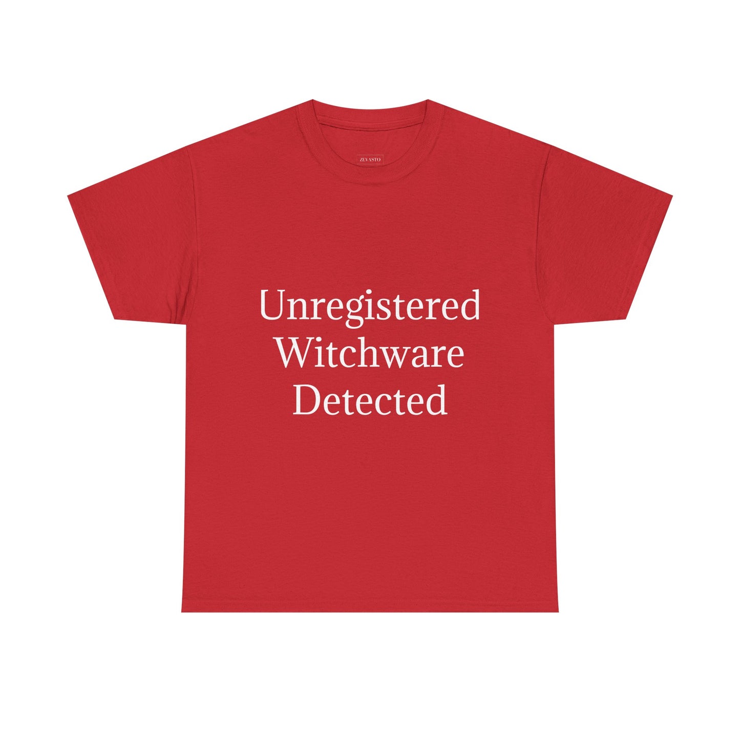 Unisex Heavy Cotton Tee - Unregistered Witchware Detected, Witchy Apparel, Halloween Tee