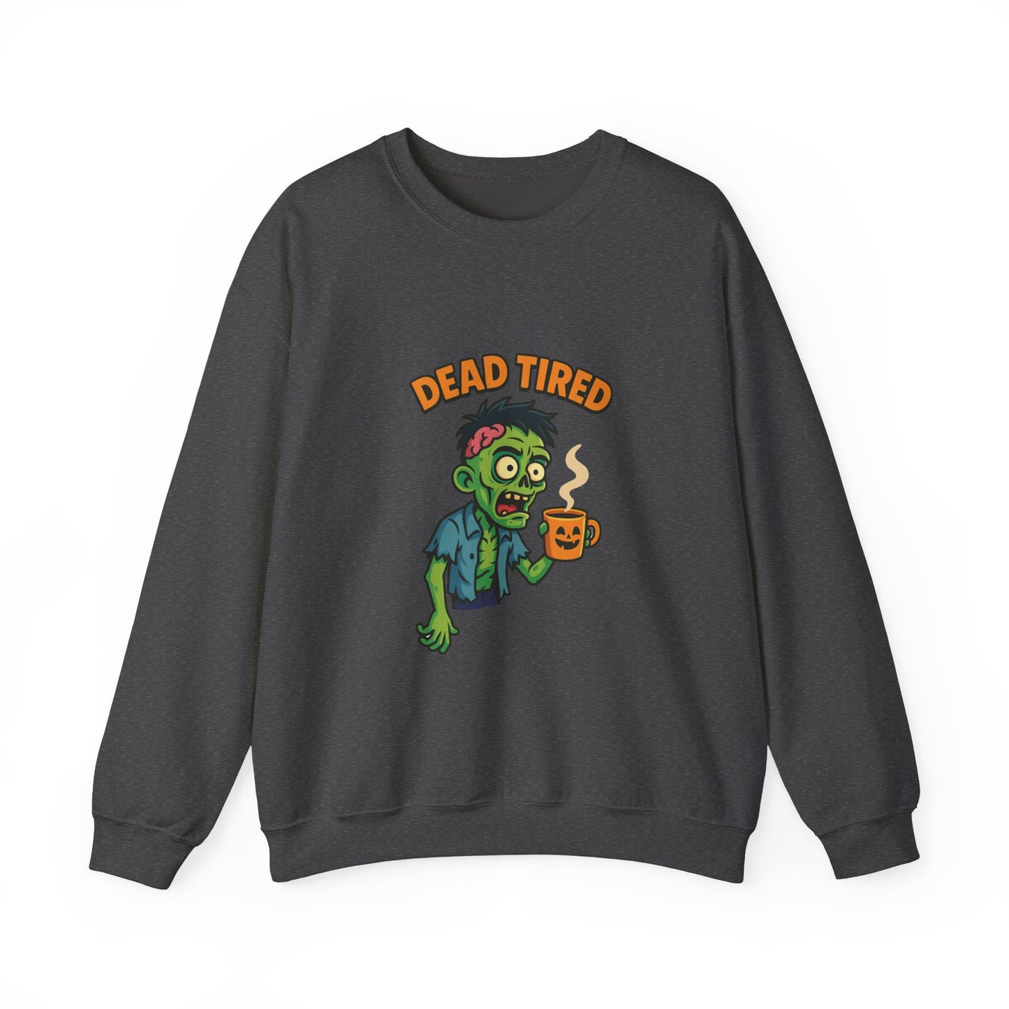Dead Tired Zombie Sweatshirt, Funny Halloween Crewneck, Spooky Season Apparel