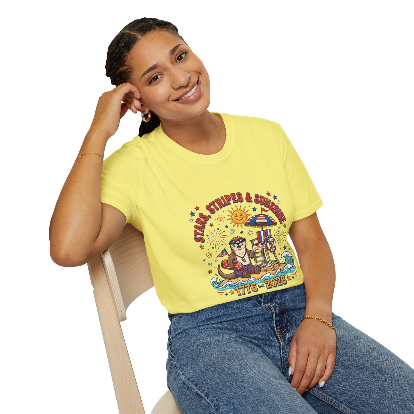Stars, Stripes & Sunshine T-Shirt — Patriotic 1776–2026 Summer Tee, 4th of July Shirt
