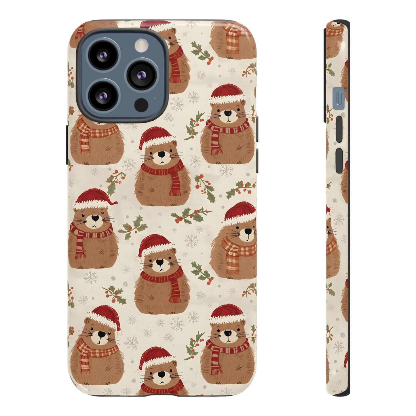 Christmas Phone Case, Cute Capybara Phone Case for Iphone 17, 16, 15, 14, 13, 12, 11 & Samsung