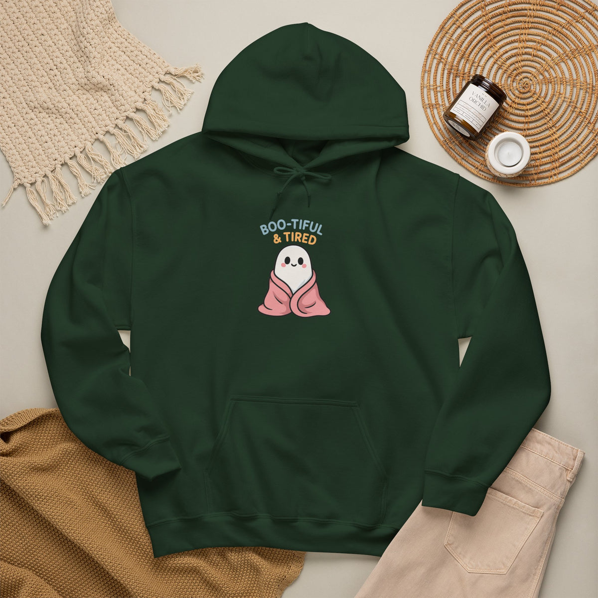 Boo-tiful Ghost Halloween Hoodie, Cute-Cozy Fall Vibes