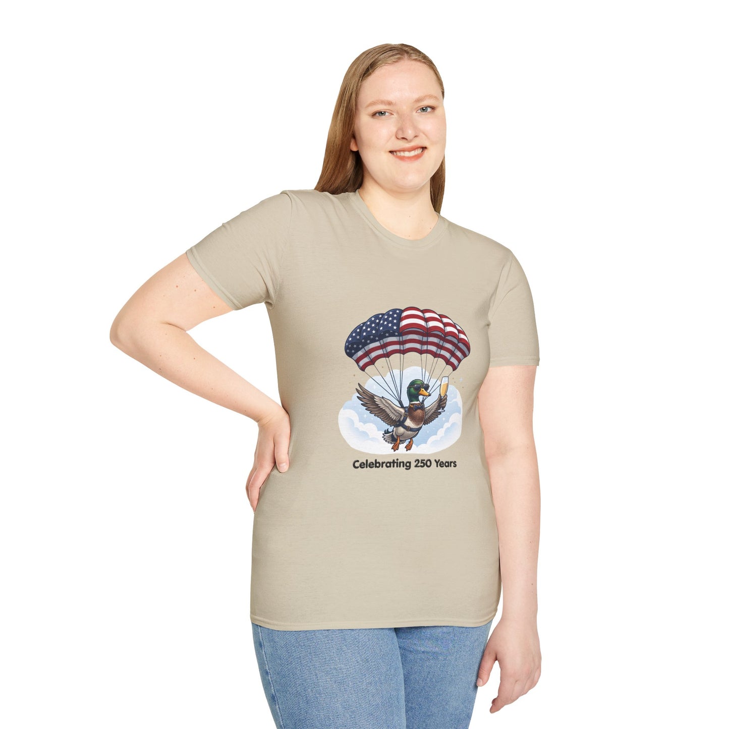 Duck Parachute T-Shirt – Celebrating 250 Years Patriotic Graphic Tee
