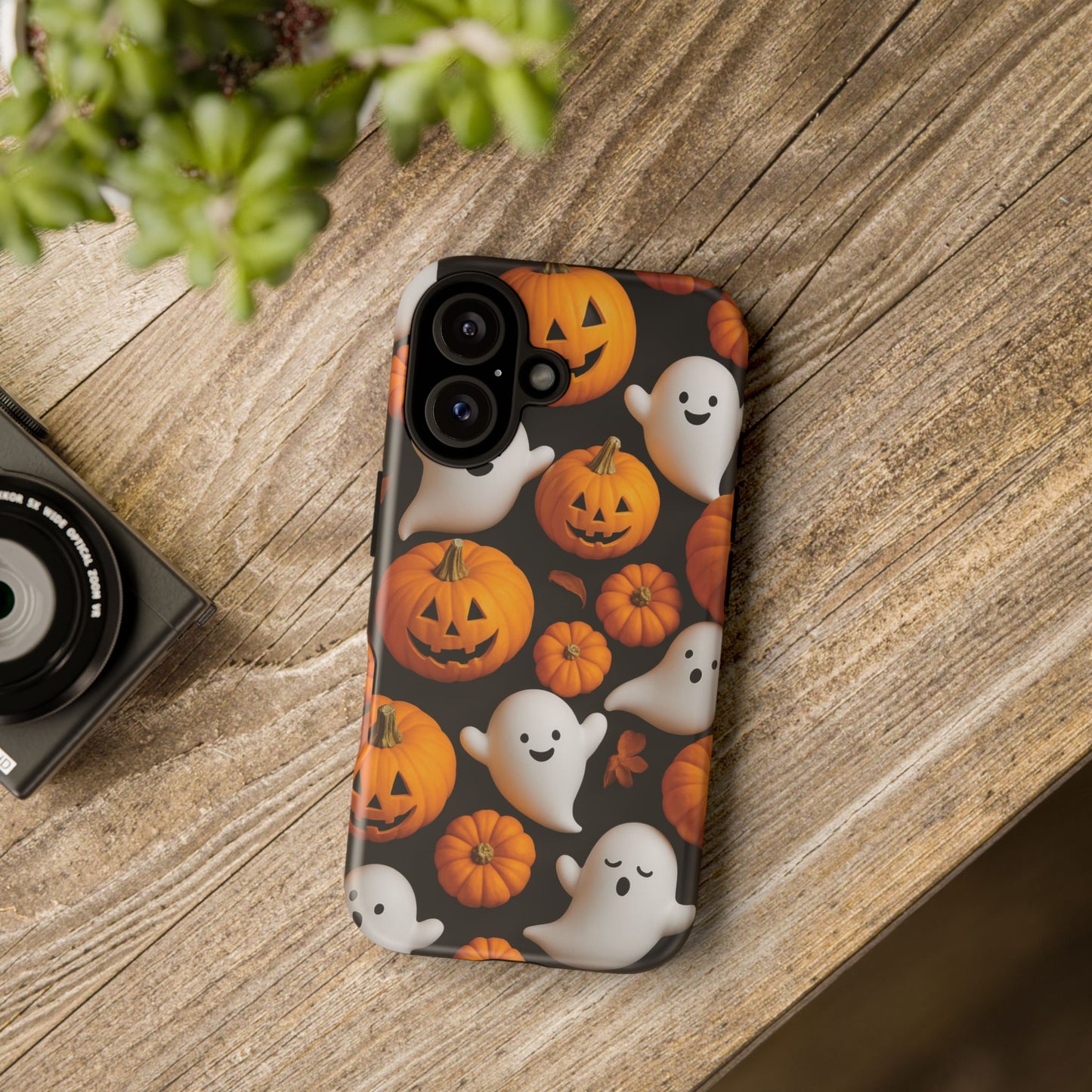 Halloween Phone Case, Spooky Ghosts and Pumpkins Design