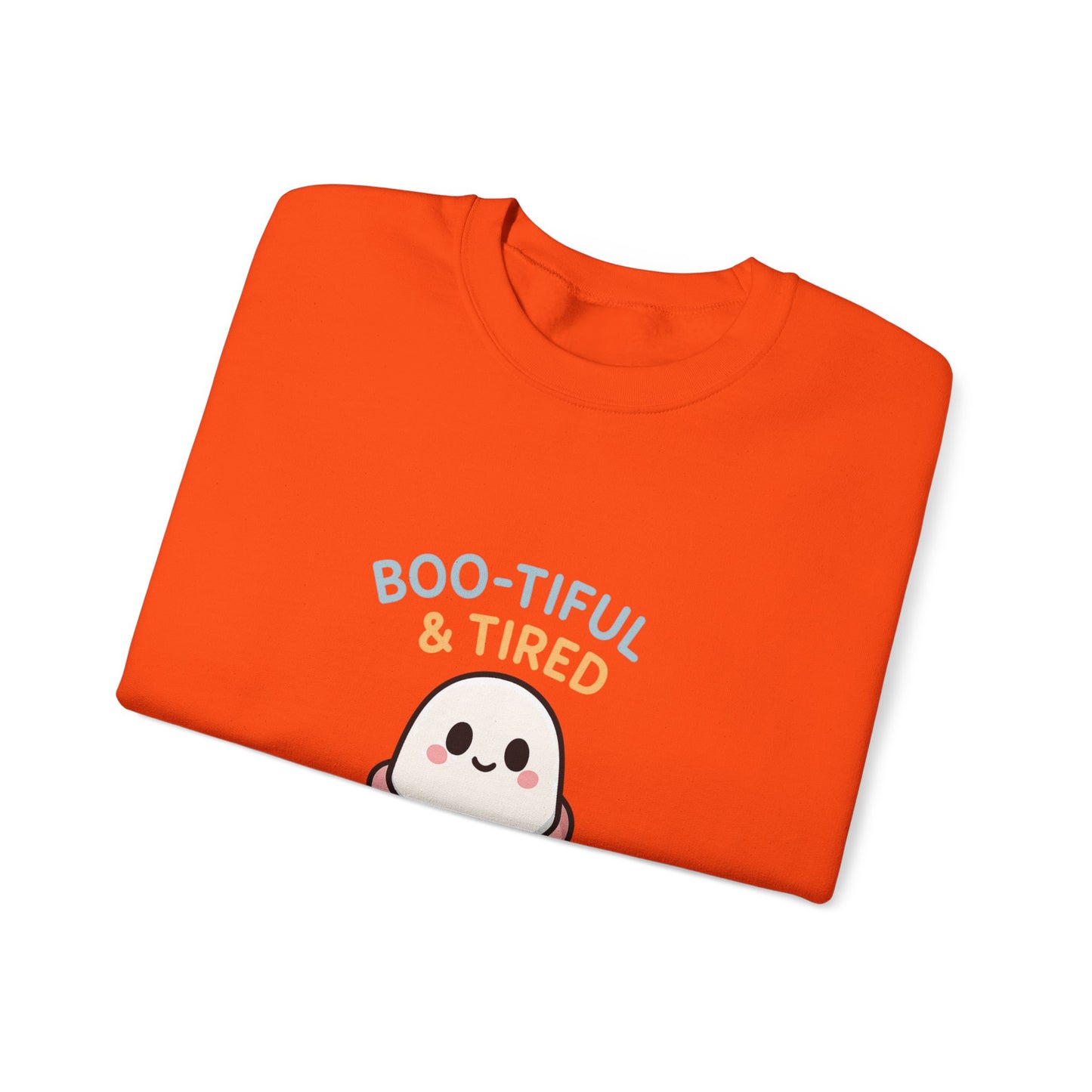 Boo-tiful & Tired Sweatshirt, Halloween-Themed Design