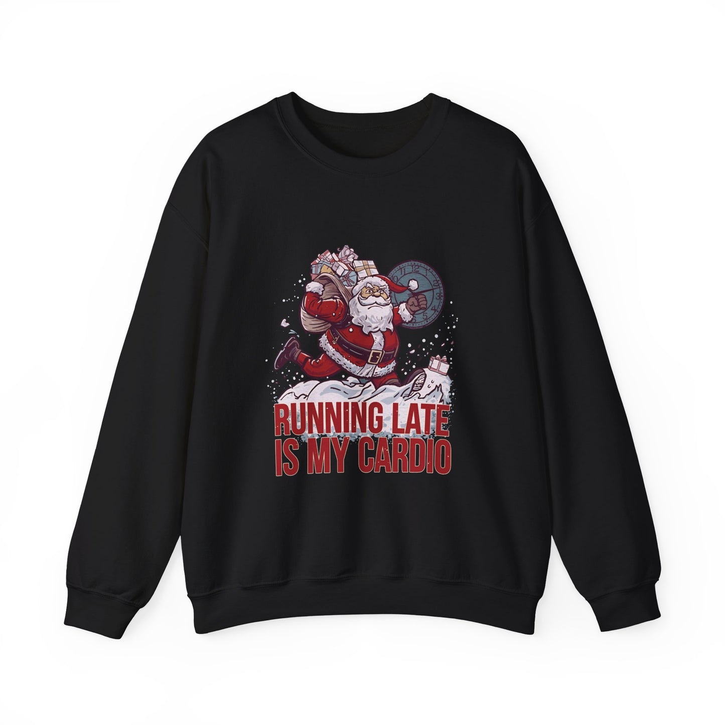 Santa Cardio Sweatshirt - Holiday Funny Gift, Christmas Apparel, Unisex Crewneck, Santa Workout
