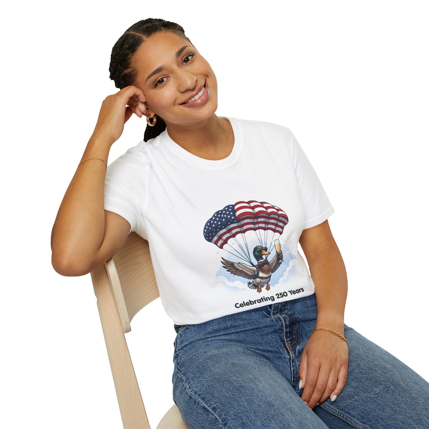 Duck Parachute T-Shirt – Celebrating 250 Years Patriotic Graphic Tee