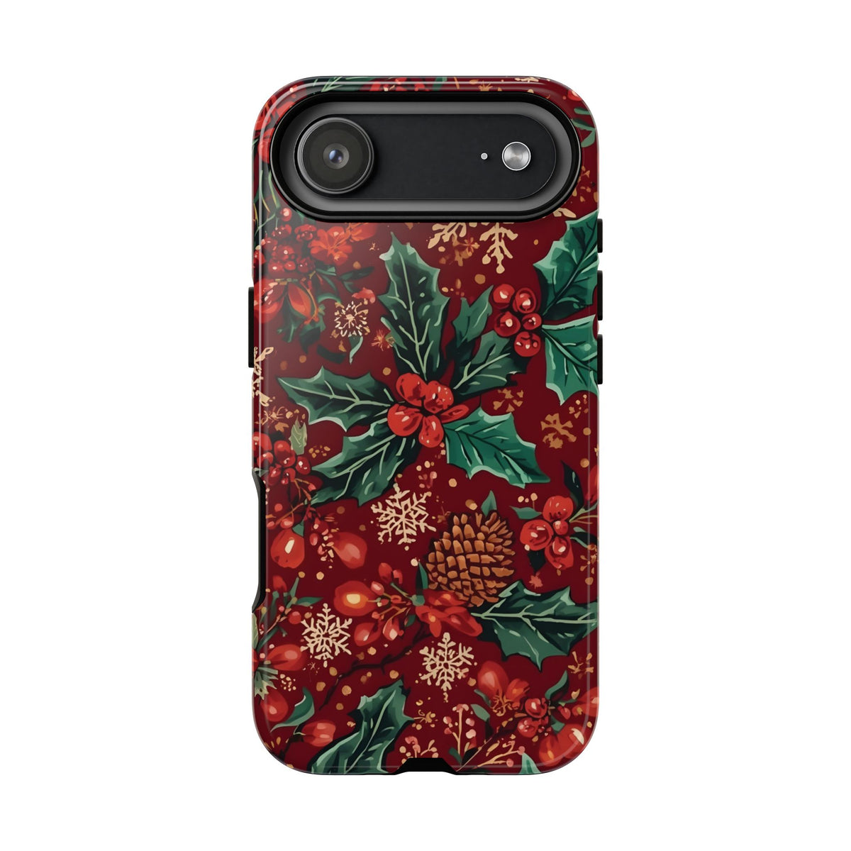 Christmas Floral Phone Case, Dual Layer Case for Iphone & Samsung