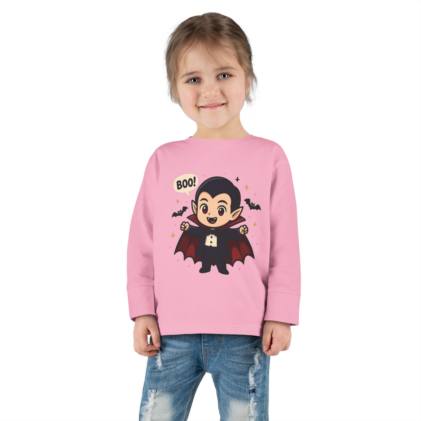 Toddler Halloween Vampire Tee, Cute Boo Halloween Shirt, Kids Long Sleeve Top, Halloween Costume, Toddler Apparel