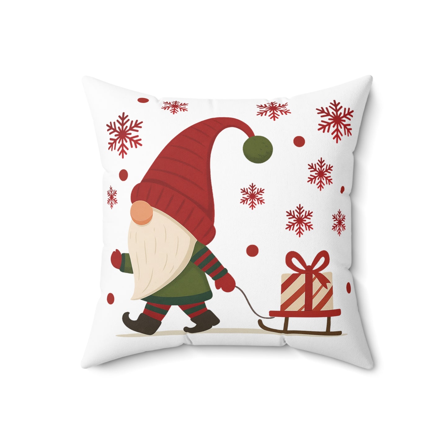 Christmas Gnome Throw Pillow — Cute Nordic Holiday Accent