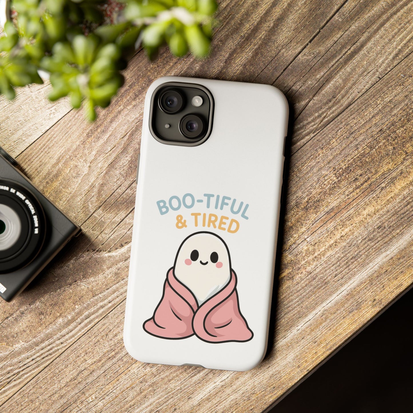 Boo-tiful & Tired Phone Case, Halloween-Themed Design