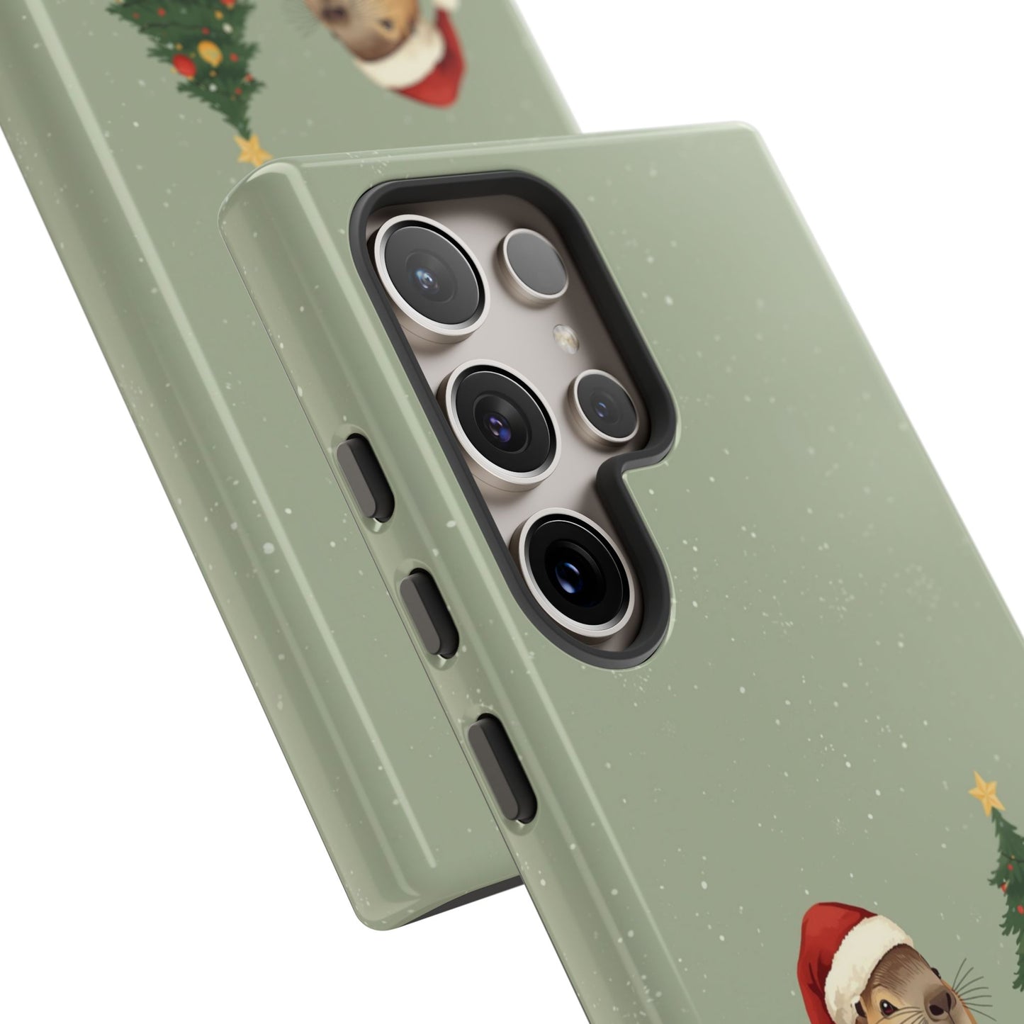 Christmas Phone Case with Capybara Design, Dual Layer Protective Case for Iphone 17, 16, 15, 14, 13 & Samsung