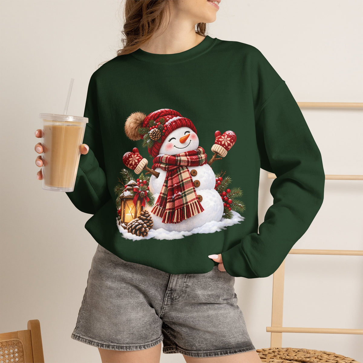 Snowman Holiday Sweatshirt - Cozy Christmas Unisex Sweatshirt