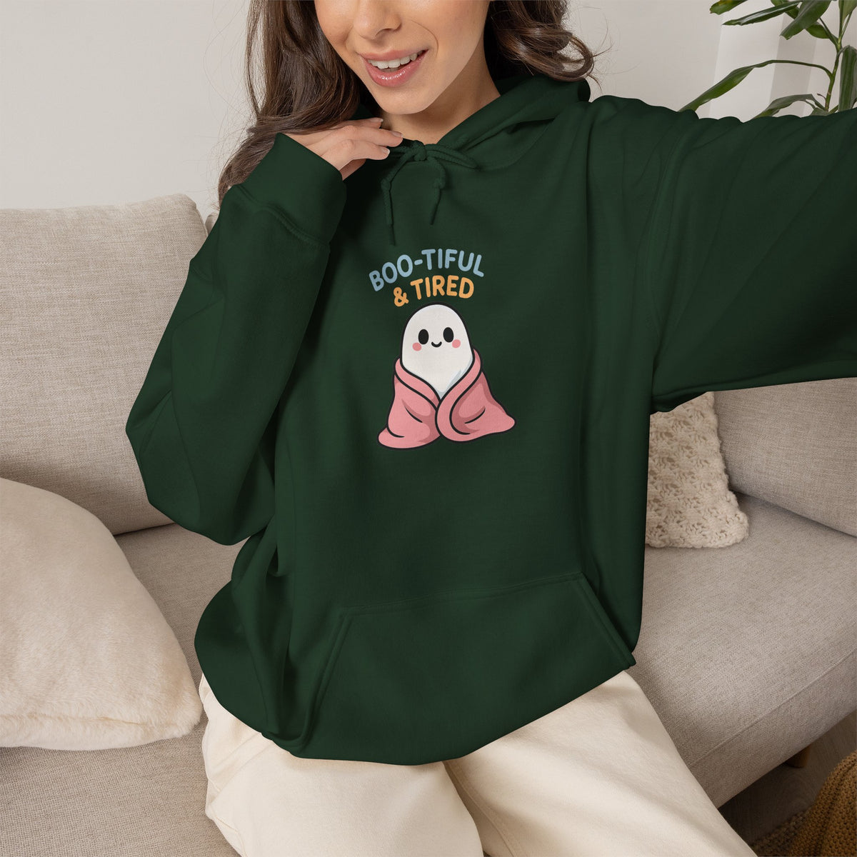 Boo-tiful Ghost Halloween Hoodie, Cute-Cozy Fall Vibes