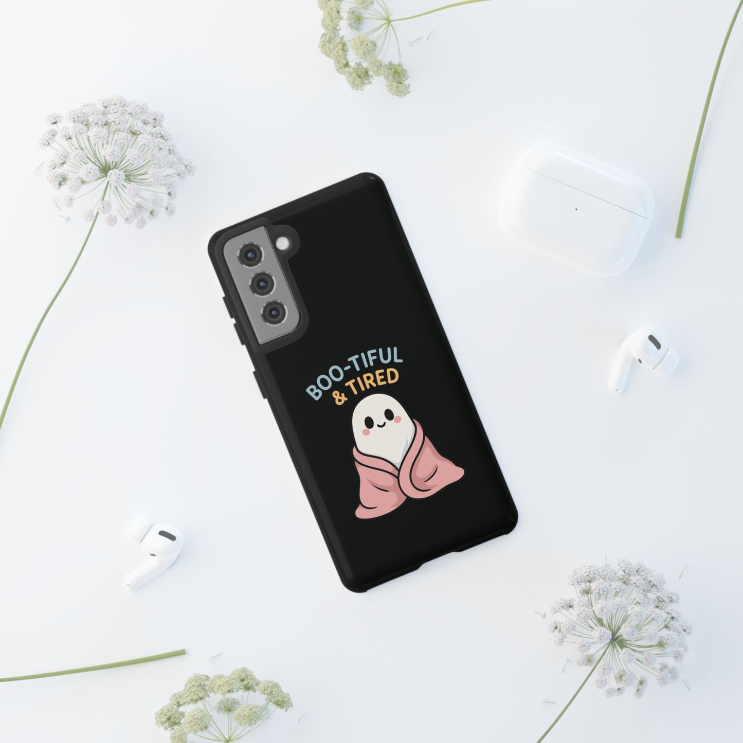 Boo-tiful & Tired Phone Case, Halloween-Themed Design