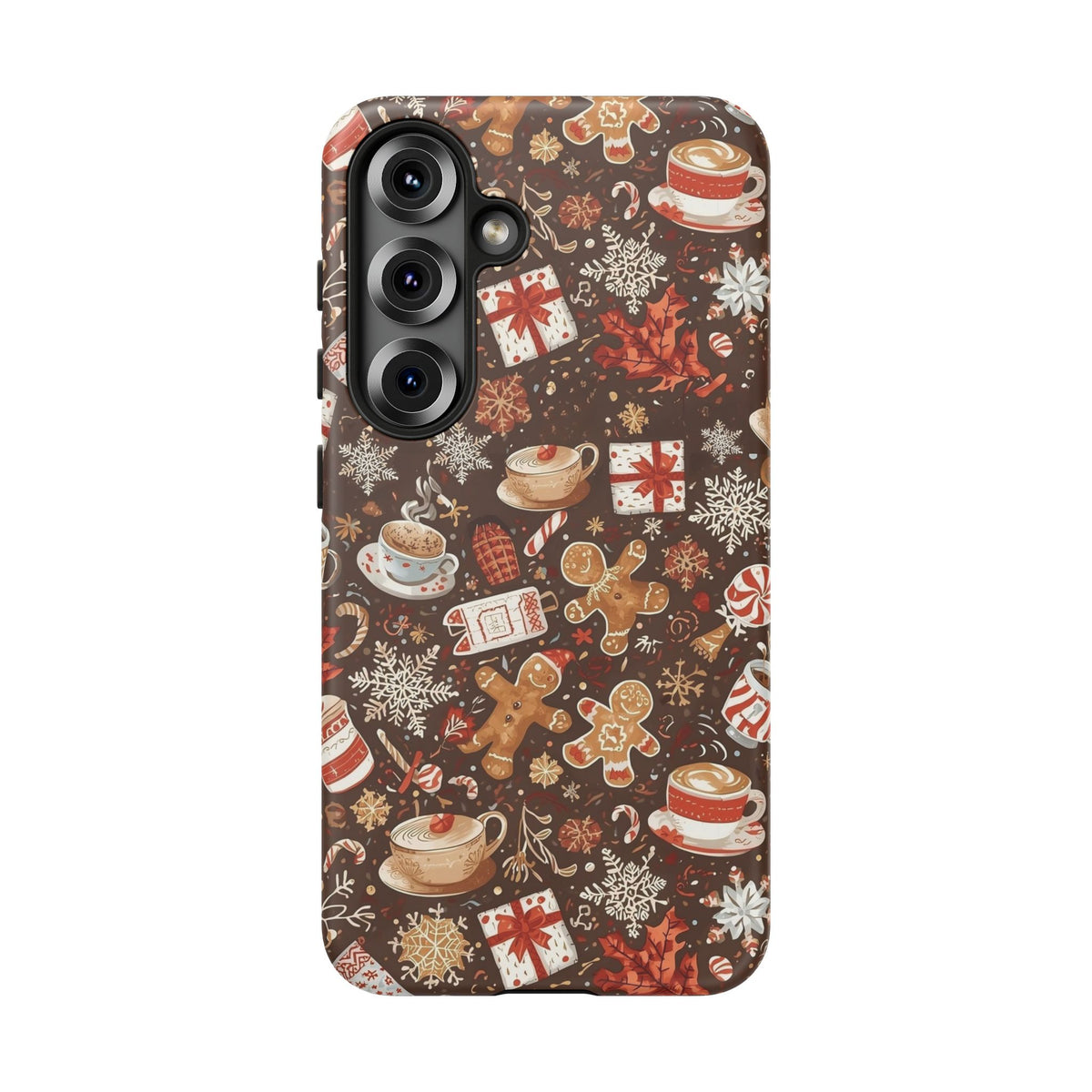 Christmas Phone Case, Festive Holiday Phone Case with Gingerbread and Cocoa Design for Iphone & Samsung