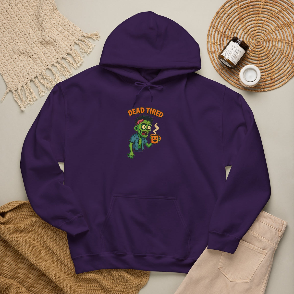 Zombie Themed Unisex Hoodie, Cozy Halloween Sweatshirt, Spooky Season Apparel