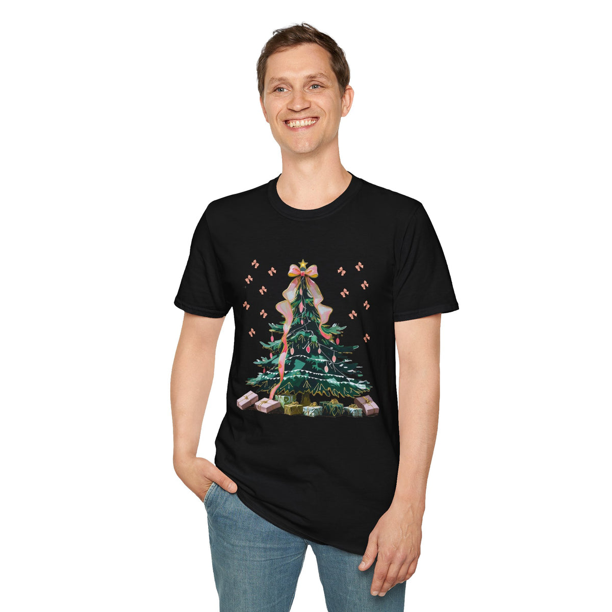 Christmas Tree Unisex Softstyle T-Shirt | Holiday Outfit, Festive Apparel