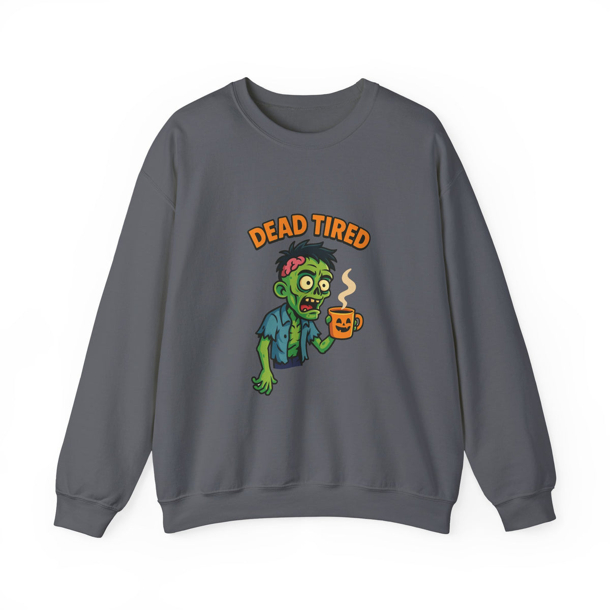 Dead Tired Zombie Sweatshirt, Funny Halloween Crewneck, Spooky Season Apparel